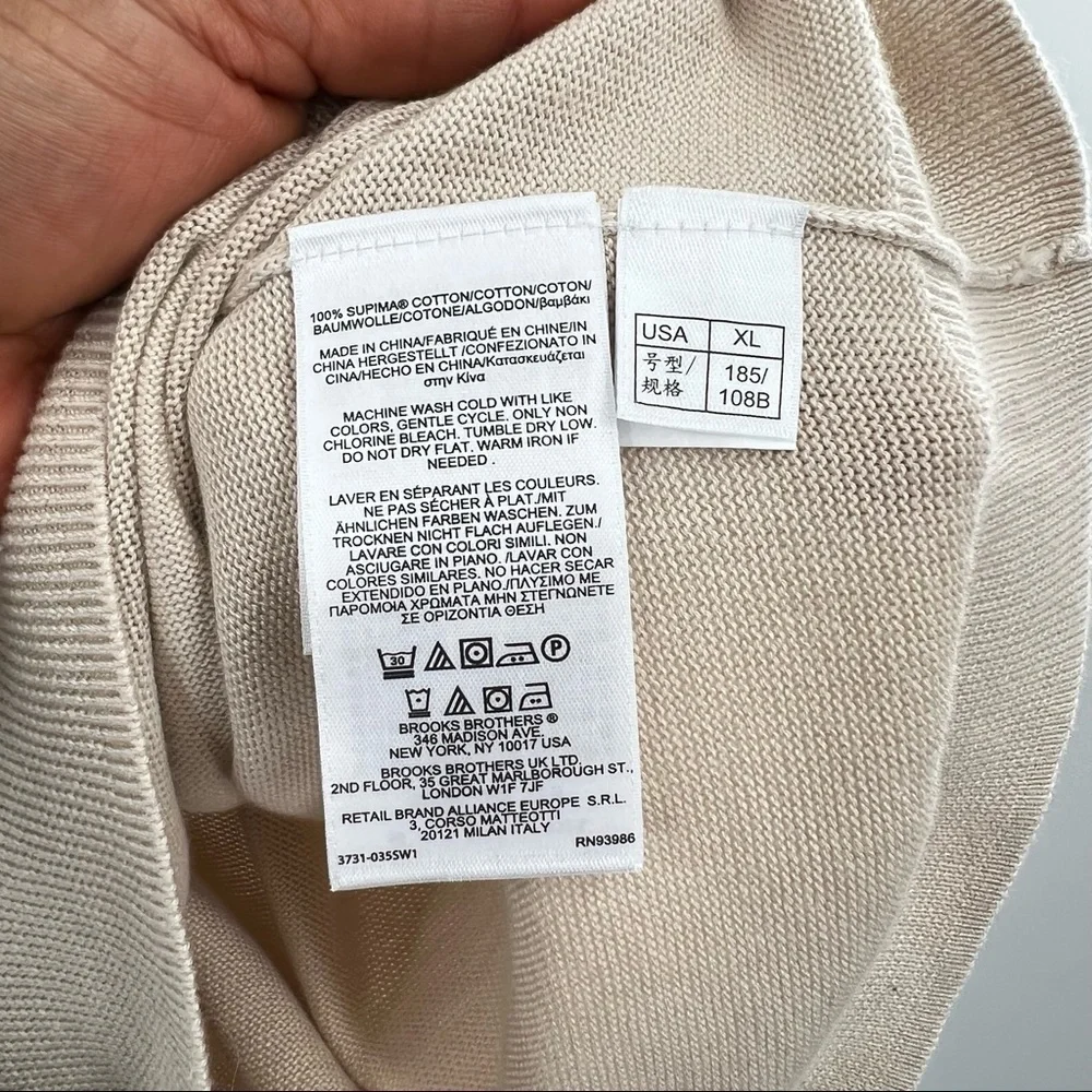 Brooks Brothers supima cotton brown long sleeve pullover XL